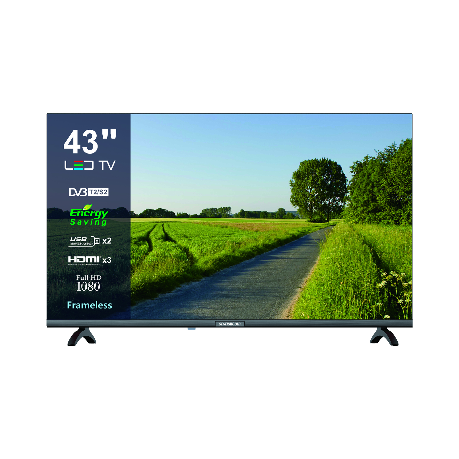 43GS7000 Generalgold 43" FHD Frameless LED TV with DVB-C/T/T2/S2 tuner 43GS7000 - Image 1