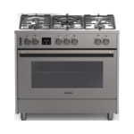 Generalgold 90cm Inox Freestanding Gas Cooker, Includes Double Wok Burner  (Made in Italy), Digital Timer GG5SP-90OD-SPSS