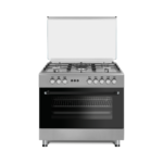 Generalgold 90cm Half Matt Inox Freestanding Gas Cooker, Pool Burners (Includes 5 kW Wok Burner), Mechanic Timer GG9S50GF-CIMR