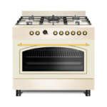 Generalgold 90cm Cream Body Freestanding Gas Cooker, Pool Burners (Includes Double 5 kW Wok Burner), Digital Timer GG9S50GF-CSARC