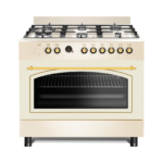 Generalgold 90cm Cream Body Freestanding Gas Cooker, Pool Burners (Includes Double 5 kW Wok Burner), Analog Timer GG9S60GF-CSARC