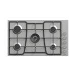 Generalgold 90cm Stainless Steel Built-In Gas Hob, 5 Sabaf Burners (Includes 1 Wok Burner) GGAR221