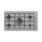 Generalgold 90cm Stainless Steel Built-In Gas Hob, 5 Sabaf Burners (Includes 1 Wok Burner) GGEL012